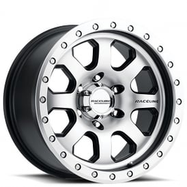 17" Raceline Wheels 929M SL Avenger Black with Machined Face Off-Road Rims 