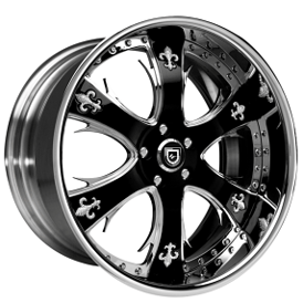 20" Staggered Lexani Forged Wheels LF-704 Chrome with Crystal Inserts and Black Accents Rims