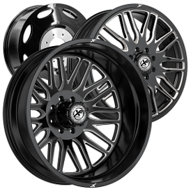 20" XF Off-Road Wheels XF-240 Dually 8-LUG Gloss Black Milled Off-Road Rims