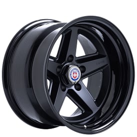 17" HRE Wheels 517 Satin Black Center with Gloss Black Outer and Inner Forged Rims