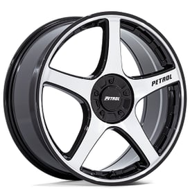 18" Petrol Wheels PE003 P2E Gloss Black with Machined Face Rims