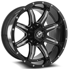20" XF Off-Road Wheels XF-215 Gloss Black Milled Rims