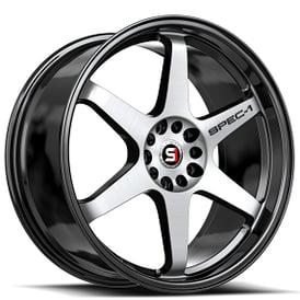 15" SPEC-1 Wheels SPT-33 Gloss Black with Machined Rims 