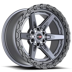 20" Vortek Off-Road VRT-602 Argon Matte Titanium with Black Bead Ring Rims  