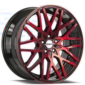 20" Shift Wheels Formula Gloss Black with Candy Red Machined Rims 