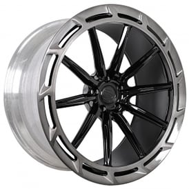 22" Savini Forged SX14 Gloss Black Face with Double Dark Tinted Aero Disc Design Lip Monoblock Forged Wheels (Blank, Custom Offset)
