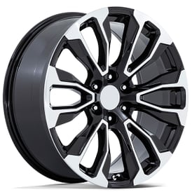 22" Performance Replicas Wheels PR211 Gloss Black with Machined Face Rims