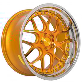 20x8.5/10" Rennen CSL 2 Gold with Chrome Step Lip Wheels (5x112/114/120, +33/40mm | USED 1-DAY) 