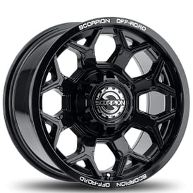 17" Scorpion Wheels Defender Gloss Black Off-Road Rims