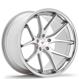 20" Ferrada Wheels FR2 Silver Machined with Chrome Lip Rims