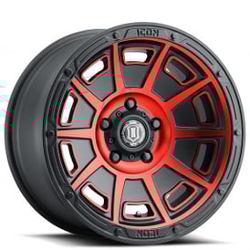 17" ICON Alloys Wheels Victory Satin Black with Red Tint Crossover Rims