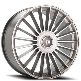 24" Touren Wheels TR10 3610 Satin Silver Machined Flow Formed Floating Cap Rims