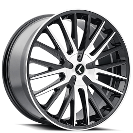 22x8.5" Kraze Wheels KR185 Double Down Black Machined Rims