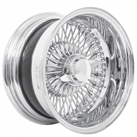14x7" LA Wire Wheels Reverse 72-Spoke Straight Lace Chrome Rims 