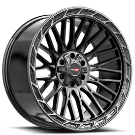20" Vortek Off-Road VRP-502 Forza Black with Diamond Cut Ring and Dark Tint Rims 