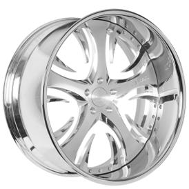 22" Lexani Forged Wheels LF-801 Mayhem-XL Brushed Silver Face with Chrome Lip Rims