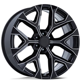 24" Performance Replicas Wheels PR177 Gloss Black Milled Rims