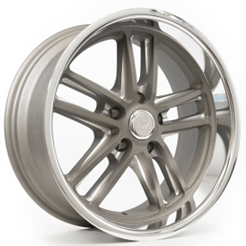 18" Resto Wheel Co R103 Maverick Textured Gunmetal Center with Milled Window and Diamond Cut Lip Rims 
