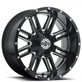 22" Scorpion Wheels SC-18 Black Milled Off-Road Rims 