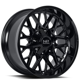 22" Hardrock Wheels H714 Bomber Gloss Black Off-Road Rims