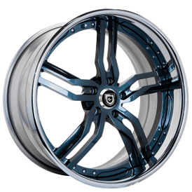 21" Artis Forged Wheels LF-737 Opus Turquoise Face with Chrome Lip Rims