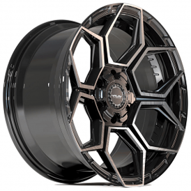 18" 4Play Wheels 4PS26 Gloss Black with Brushed Face and Tinted Clear Crossover Rims