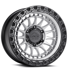 17" Lock Off-Road Wheels Mojave Matte Silver with Matte Black Ring Rims