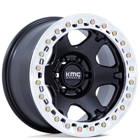 17" KMC Wheels KM238 VI Beadlock Satin Black with Machined Ring Off-Road Rims