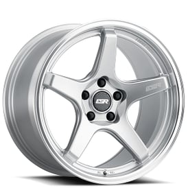 19" Staggered ESR Wheels AP5C Hyper Silver with Machined Lip JDM Style Rims