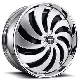 24" Dub Forged Wheels S817 Cojones Brushed Face with Chrome Lip Spinner Rims