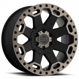 17" Black Rhino Wheels Warlord Matte Black with Machine Dark Tint Lip Rims 