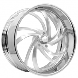 24" Snyper Forged Wheels Twister Polished Monoblock Forged Rims