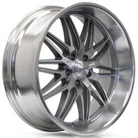 22" Staggered Corsart Wheels R510 Alcatraz Gloss Brushed Milled with Diamond Cut Lip Rims