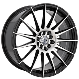 18" Impact Racing Wheels 506 Gloss Black with Machined Face Rims  