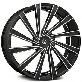 20" Massiv Wheels 921 Vertagio Black with Machined Face and Undercut Pinstripe Rims