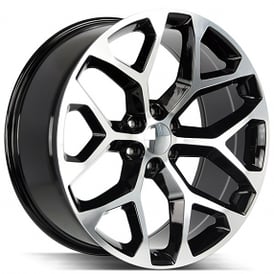 24" Strada Wheels Snowflake Gloss Black Machined OEM Replica Rims