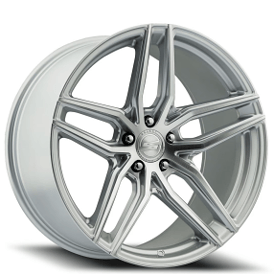 20" Select Precision Alloys Wheels S101 Shadow Gloss Silver Brushed Rims 