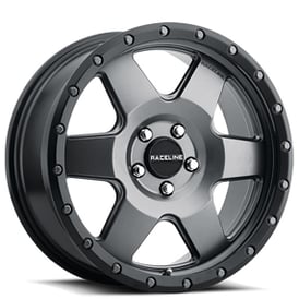 18" Raceline Wheels 946G Boost Gunmetal with Black Lip Crossover Rims