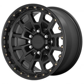 17" KMC Wheels KM718 Summit Satin Black Off-Road Rims