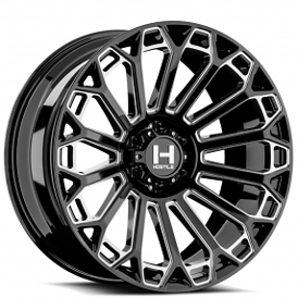 22" Hostile Wheels H142 Warrior Black Milled Off-Road Rims