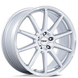 19" TSW Wheels TW004 Canard Gloss Silver with Machined Face Flow Formed Rims