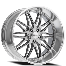 22" Corsart Wheels R510 Alcatraz Gloss Brushed Milled with Diamond Cut Lip Rims