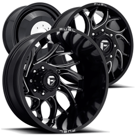20" Fuel Wheels D741 Runner Dually Gloss Black Milled Off-Road Rims