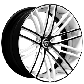 20" Staggered Lexani Forged Wheels LZ-723 Gloss White with Black Accents Rims
