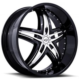 20" Diablo-Gianna Wheels Blitz Black with Chrome Inserts Rims 