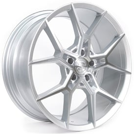 20" Staggered Select Precision Alloys Wheels S102 Alpine Gloss Silver Brushed Rims 