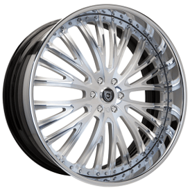 20" Lexani Forged Wheels LF-713 Brushed Silver with Chrome Lip Rims
