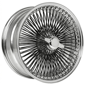 22x8" LA Wire Wheels FWD 150-Spoke Straight Lace Chrome with Custom Gloss Black Rims