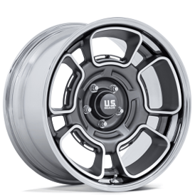 20" U.S. Mags Wheels Flagstaff UC147 Anthracite with Machined Face and Chrome Lip Fusion Forged Rims