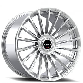 24" Koko Kuture Wheels URFA Chrome Flow Formed Floating Cap Rims
